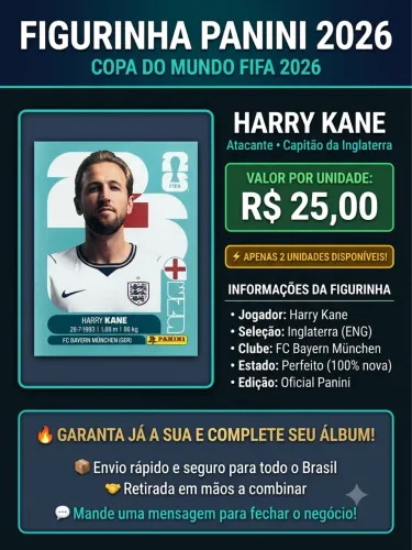 Figurinha panini Harry Kane copa 2026