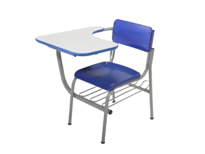 1 cadeira universitária azul com porta livros Pranchetas para escola Curso