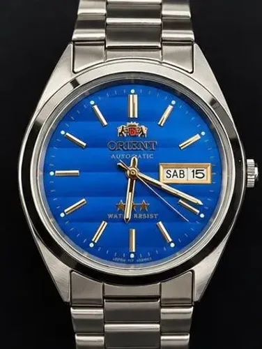 Relógio Orient 3 Stars automático mostrador azul Original (seminovo)