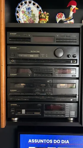 Pioneer 5 andares tape deck fita cassete, sintetizador, cd player.