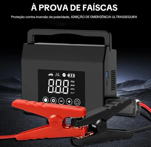 Arrancador De Carro 150psi Bomba De Ar Infladorsem Fio Inteligente Com Luzes Led 4