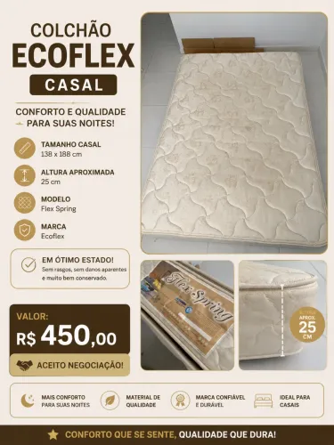 Colchão Ecoflex Casal - 138x188cm