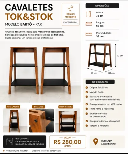 Cavaletes tokstok modelo bartô par