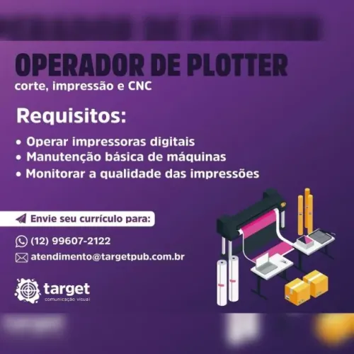 Impressor de plotter/Operador  CNC - Comunicação Visual - Taubaté