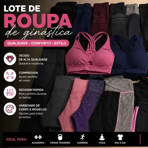 Lote de roupa de ginástica