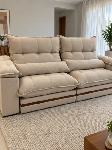 Sofá Retrátil Gigante com Molas Ensacadas e Pillow Top D33 Soft Novo