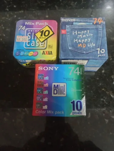 MD (mini disc para gravação de músicas em alta qualidade) pcte. c/ 10 mds