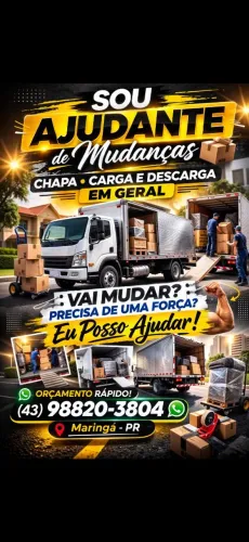 Trabalho com carga descarga, precis de uma força? Ou de um ajudante de mudanças me chama .