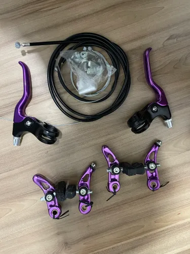 Kit freio cantiléver novos alumínio roxo vintage