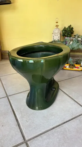 Vaso Sanitário e lavatório com coluna verde degradê Hervy