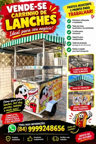 Vende-se carrinho de lanche.