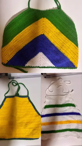 Cropped em crochê do Brasil 3/100
