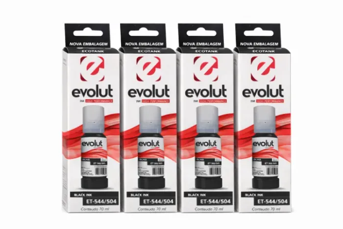 Tinta Preta Evolut Et-544/504 70ml Compatível Epson Ecotank