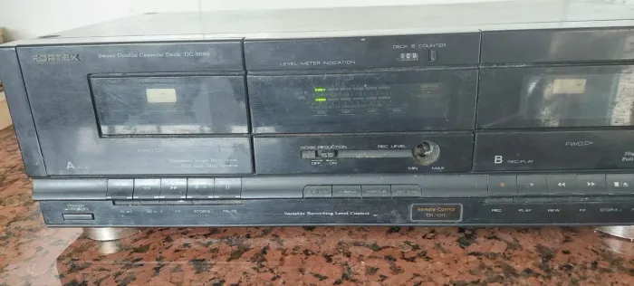 Tape Deck Duplo Fortex Dc-3038 antigo antiguidade fita cassete toca disco radiola som 3x1
