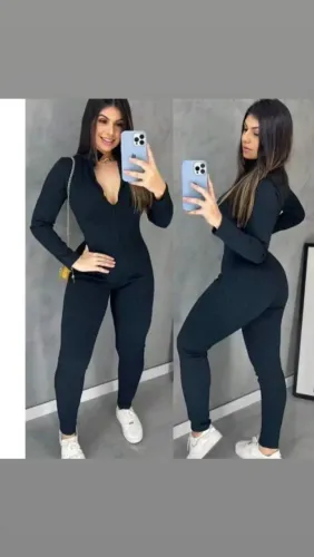 Macacão 3D canelado feminino