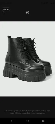 Bota feminina Coturno Tratorado n°39