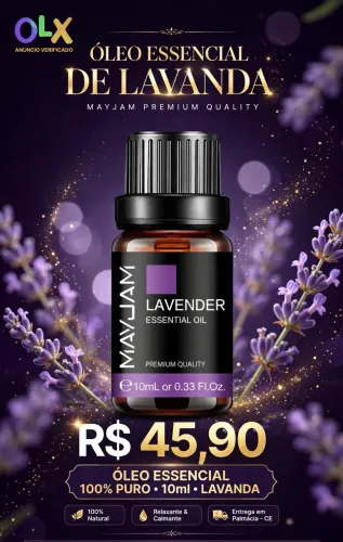 Óleo Essencial de Lavanda MAYJAM Original 10ml - Relaxante 100% Puro