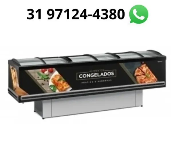 Ilha de Congelados Vidro Curvo 3M Gelopar