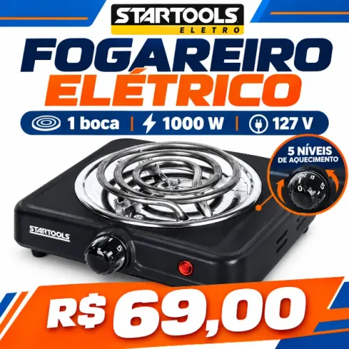 Fogareiro Elétrico StarTools 1 Boca 1000W 127V