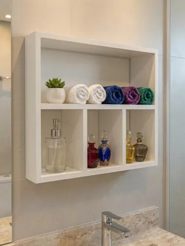 Nicho organizador para banheiro