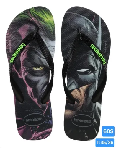 Sandália da Havaianas Coringa/Batman tamanho 35/36 original