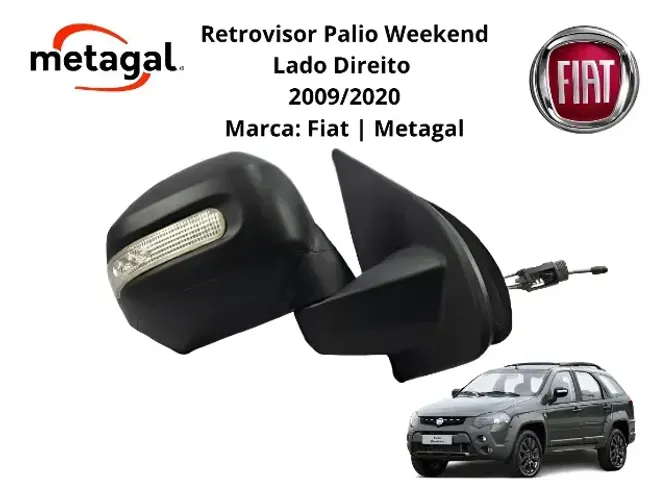 Retrovisor Fiat Palio Weekend Manual Com Pisca 2011 2012 Ld (Usado)