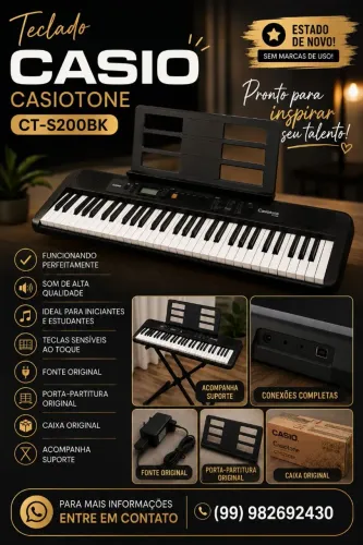 Teclado Casio Casiotone CT-S200BK + suporte