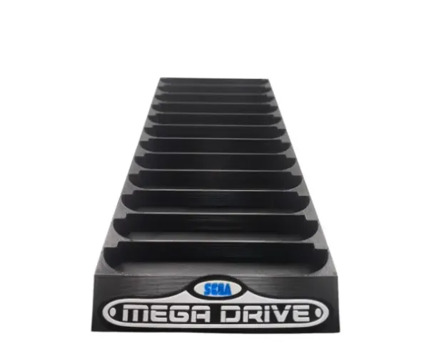 Porta Cartuchos Sega Mega Drive para 10 Jogos Organizador Expositor Retro Coleção