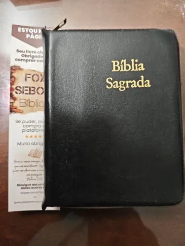 Bíblia sagrada Almeida revista e atualizada pequena zíper antiga versão 1969 imp 1983