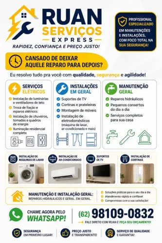 Marido de aluguel Ruan Serviços Express:Rapidez e Preço Justo para sua Casa!
