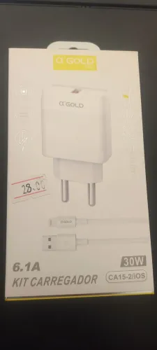 KIT CARREGADOR IPHONE 6.1A 30W TURBO