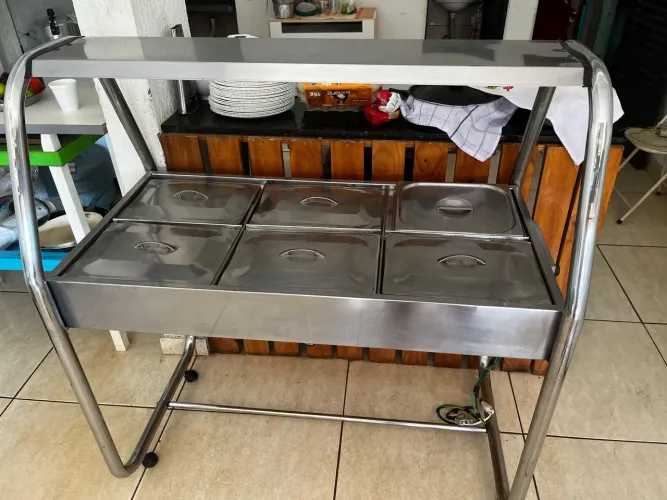 Estufa Marchesoni 5 bandejas - Vidro Curvo | Buffet Térmico 6 cubas 