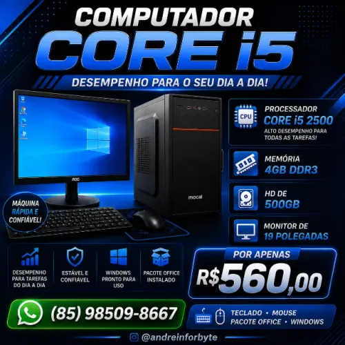 Computador Core i5 2500/Monitor /Teclado/Mouse