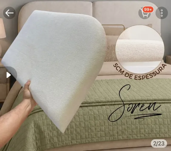 Cabeceira estofada para cama de casal