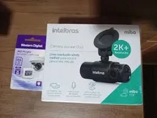 Câmera veicular duo 2k intelbras + cartão 64 gb Original