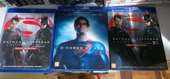 Blu-rays Homem de Aço e Batman