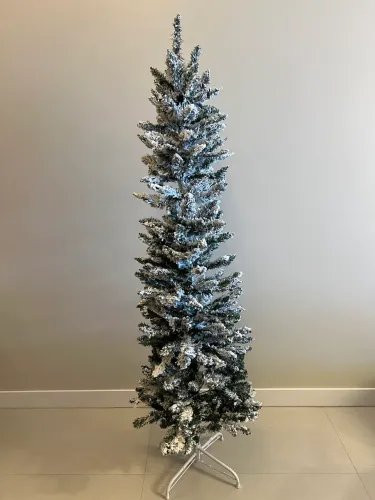 Árvore de natal nevada slim 1,80m + Enfeites