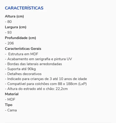 Cama infantil carruagem e colchão