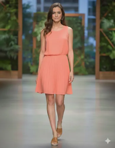 Vestido tam P / M coral tim pastel Amisu