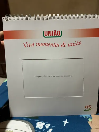 Livro de receitas união tipo porta retrato - calendário de mesa