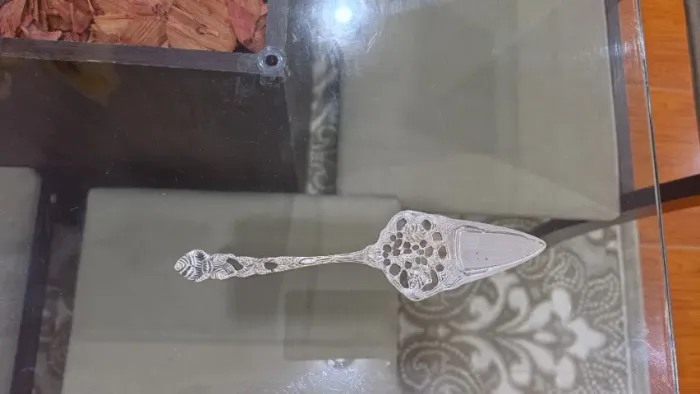 Espátula Antiga para Bolo Folheada a Prata