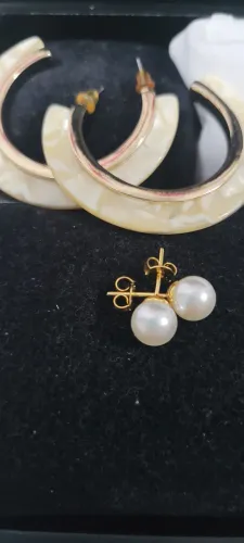 Kit brincos de madrepérola e pérolas n à 18k