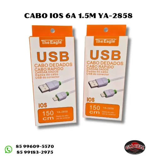 Kit com 10 cabos IOS 1.5M 6A