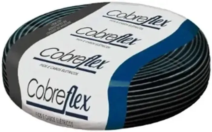 Cabo Flexivel Antichamas 6,0 mm Preto Rolo Com 100mt 450/750v 1 Condutor - Cobreflex