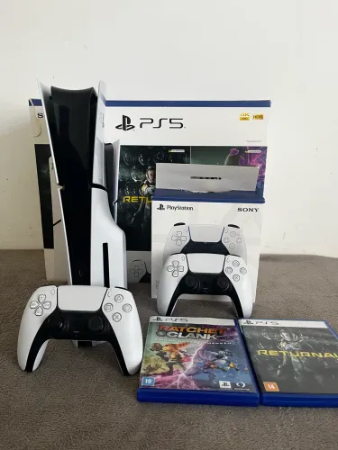 Ps5 Slim Com Leitor + 2 Controles