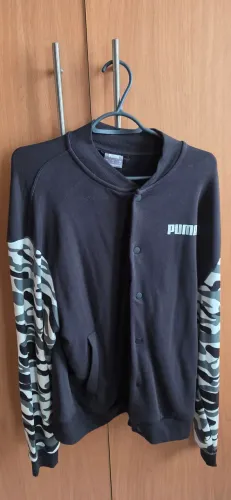 Puma preto e camo casaco com botões masculino original tam. G.