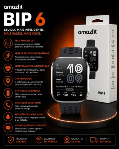 Smartwatch Amazfit Bip 6 Com Mais de 140 Modos Esportivos