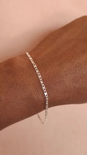 Prata 925 garantia permanente, pulseira piastrini 2 mm 21 cm