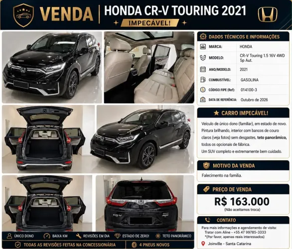 Honda CR-V Touring 1.5 16V 4WD 5P Aut. 2021