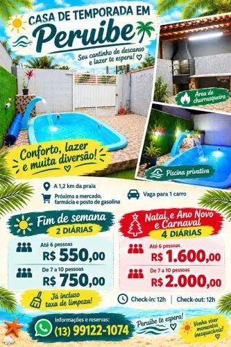 Aluguel* Casa de temporada* em Peruíbe.